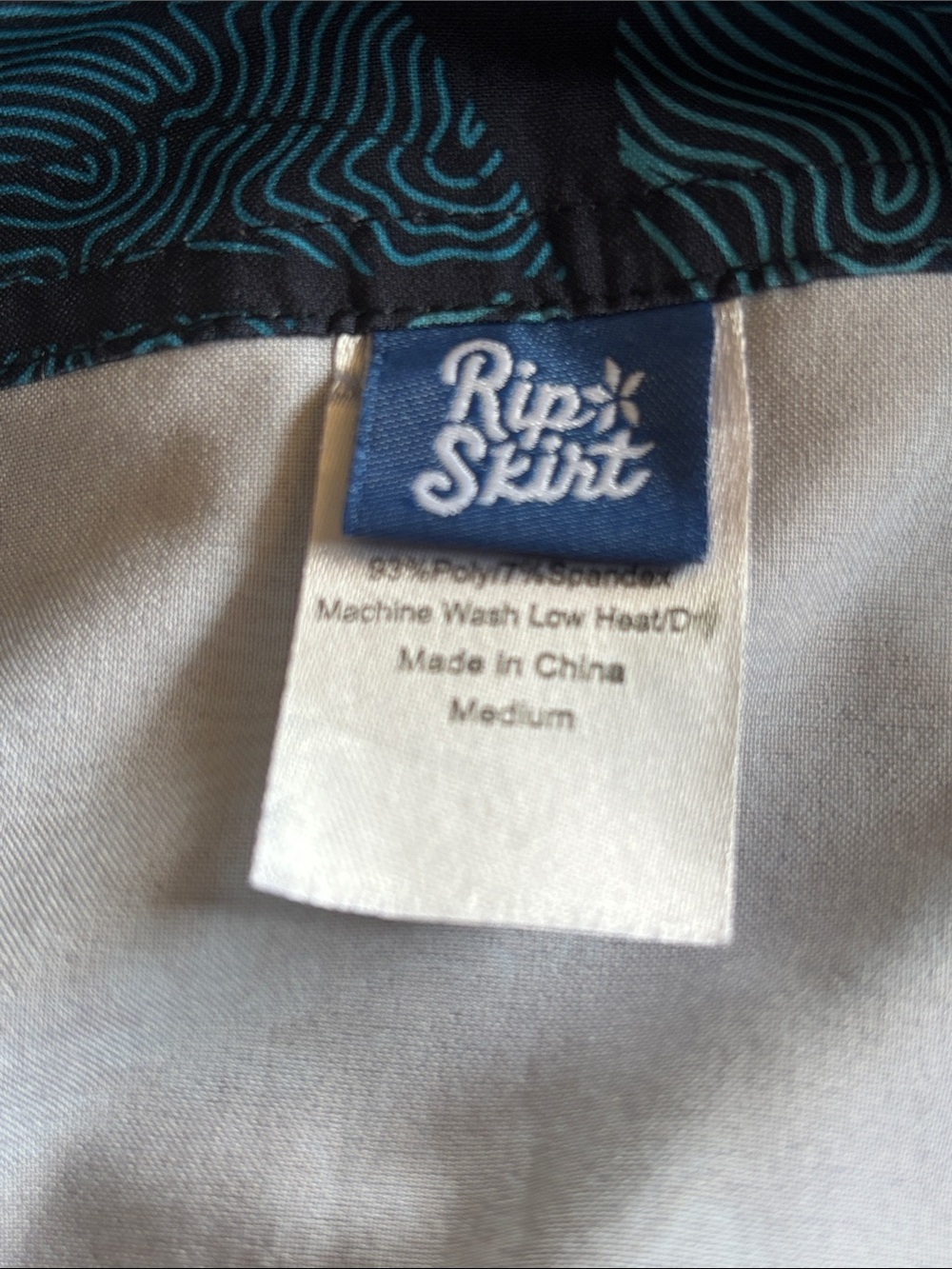 Rip Skirt Hawaii Blue Floral Hawaiian Wrap Skirt Adjustable Size M - Picture 4 of 4